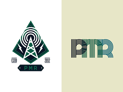 PMR Rebranding WIP badge line logo radio seattle tower wip