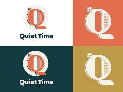 Quiet Time Radio branding identity lettering logo q quiet radio streaming time