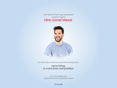 Hiring Lionel Messi branding creative creative poster design design fun graphic design hiring job post leonel messi