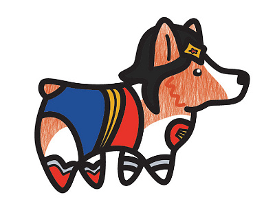 Wonder Corgi corgi cute dc illustration sticker super corgi super hero vector wonder woman