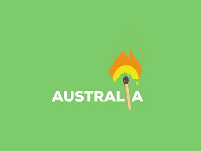 AUSTRALIA ON FIRE (2019) 3d animation australia branding design fire flat graphic design illustration logo minimalism motion graphics poster typography ui ux vector