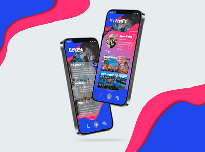 Travel App Design "Boken" app design figma illustration ui vector