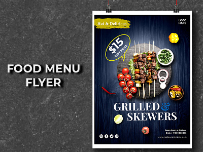 FOOD MENU FLER ads advertisment banar branding design facebook flyer food graphic design illustration instagram media menu photoshop post poster resturant shop social twitter