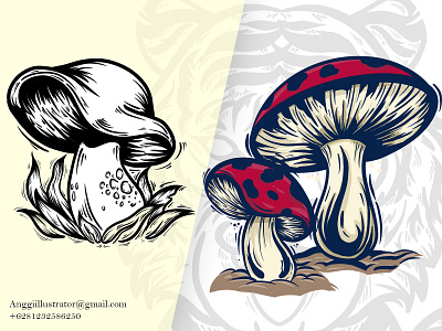 Hand Drawn Mushroom Vector Illustration animal cartoon design hand drawn illustration mushroom mushroom illustration plant vector