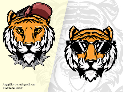 Tiger Head Vector Illustration animal cartoon design hand drawn illustration tiger tiger head tiger illustration tiger vector vector