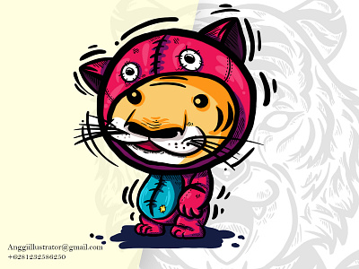 Hand Drawn Cute Tiger Vector Illustration animal cartoon costume cute cute tiger design hand drawn illustration tiger illustration tiger vector vector wildlife