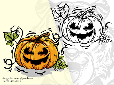 Helloween Pumpkin Doodle Illustration animal cartoon design doodle hand drawn helloween illustration pumpkin vector
