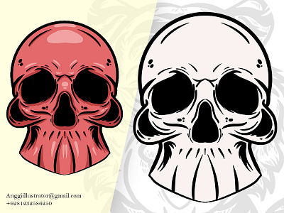 Hand Drawn Skull Head Vector Illustration animal cartoon design hand drawn head illustration skull vector wildlife