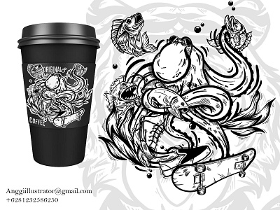 Doodle Vector Illustration For Design Merchandise animal cartoon design doodle fish hand drawn illustration merchandise vector wildlife
