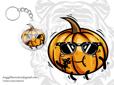Cute Pumpkin Character Vector Illustration animal cartoon design halloween hand drawn illustration pumpkin vector