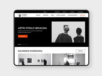 Website design of the Kaunas branch of the Lithuanian Art Union agency design first shot ui user experience user interface ux web design website website design