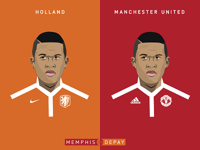 Memphis Depay depay football holland illustrator. manchester memphis soccer
