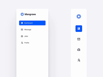 Mangrove: Dashboard Navigation Interaction dashboard fintech hover left menu nav navbar navigation saas saas dashboard side bar tooltip ui ux