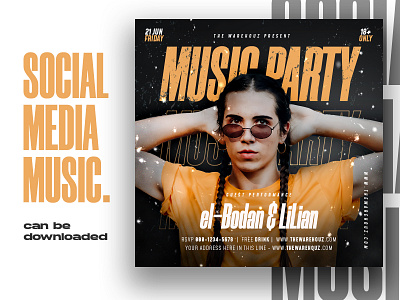 Club dj party flyer social media post and web banner event