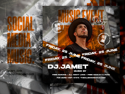Club dj party flyer social media post branding design event graphic design