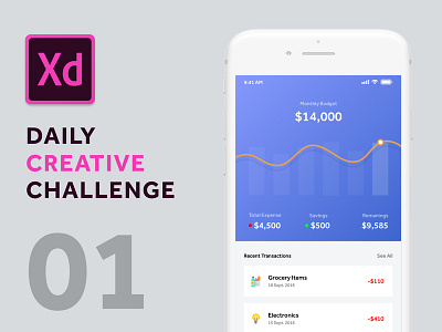 Personal Finance Application Design app credit debit design finance manage daily expense ui ux xddailychallenge