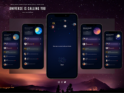 Universe is calling you! Will you answer? app branding concept concepts design graphic design illustration logo message messenger prototype prototyping typography ui uiux user experience ux ux design wireframe work