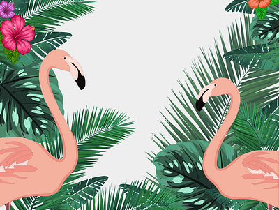 Tropical Design app branding design flamingo graphic design illustration logo tropical typography ui ux