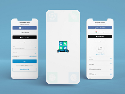 Login, Signup authentication login signup sports ui