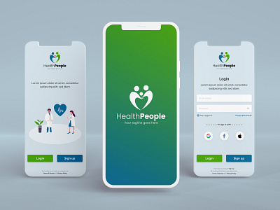 Health authentication doctor health login signup ui