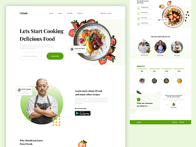 DCook - Cooking Class Landing Page branding class cooking design food ui ux
