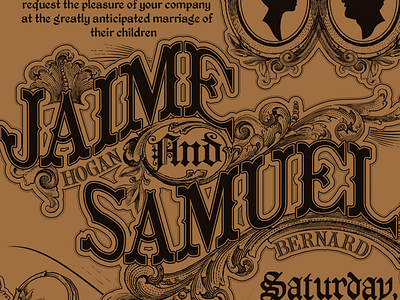 Jaime and Samuel invites type typography vintage wedding