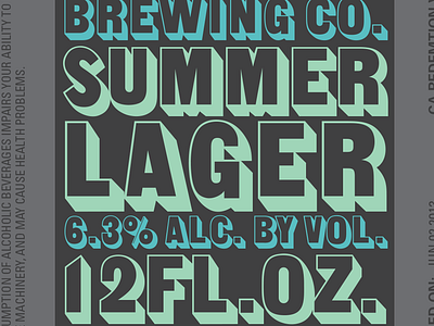 Summer Lager Label beer beer label label morgano the red brick project type