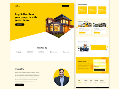 Realtor Website Landing Page Design design landing page leads realtor realtor website ui ui design ux ux design web design web page website yellow