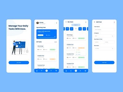 Task Management App app design management mobile app task task management app ui ui design ux ux design