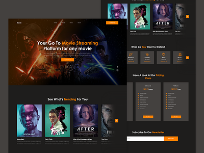 Movie Streaming Website design entertainment website movie movie streaming website stream streaming website ui ui design ux ux design videos website web design