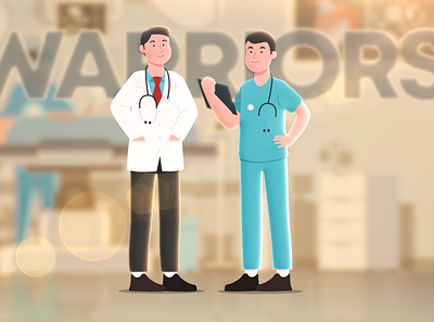 Doctors - Corona warriors 2d after effects corona design doctor hospital illustration illustrator warriors