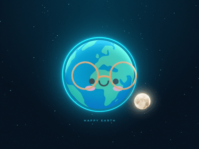 Happy Earth 2d after effects animation design dribbble earth earth day flat illustration illustrator