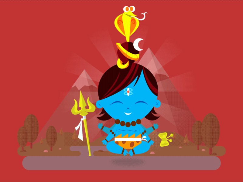 Shiva Meditating after effects illustrator loop meditation photoshop shiva