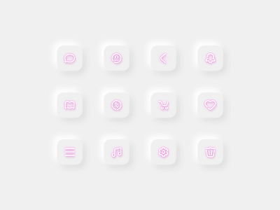 DailyUI 055 Neon Icon Set