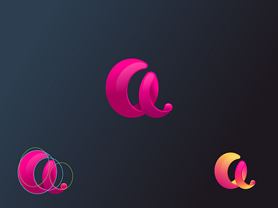 A Logo branding gradient icon identity letter letter logo mark personal branding pink symbol