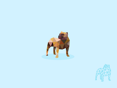 Bulldog animal bulldog dog geometrical geometry low poly low res triangles