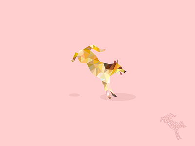 Jumping Dog animal dog geometrical geometry jumping dog low poly mesh outline triangles