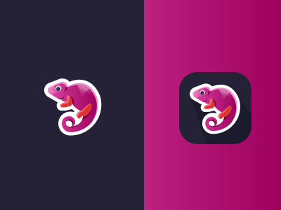 Chameleon logo concept - unused concept animal cartoon chameleon icon lizard logo mark mascote sticker symbol