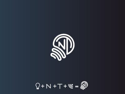 WIP logo - NT wireless solutions icon internet logo light bulb logo line art logo logo monogram monogram logo wireless logo
