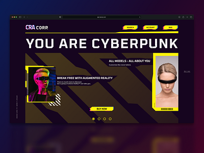 CRA corp. cyberpunk design ui web webdesign