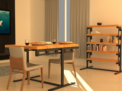 Convertible Table as a Standard Table 3d cad 3d modelling aesthetic concept design furniture home design ideas ikea keyshot solidworks table