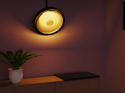 Portable Lamp Disc at Night 3d cad 3d modelling aesthetic blender cgi chargeable concept design futuristic ideas keyshot lamp night portable round shaped scene yellow