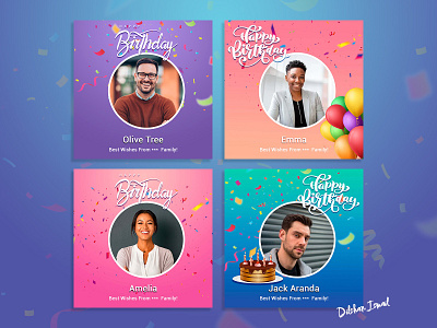 Corporate Birthday cards for employees design graphic design