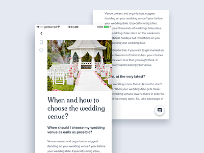 Wedding Planning Article Page Design