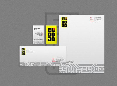 Martial Art Stationery atlhete branding concept design logo martial art masculine minimal modern stationery vector yellow