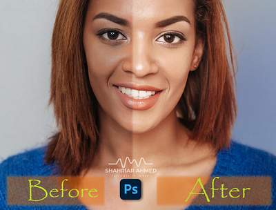 High-quality portrait retouching with natural looking skin design graphic design