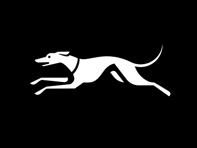 Good boy! dog greyhound illustration logo negative space running