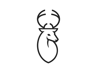 White Deer deer logo stag symbol