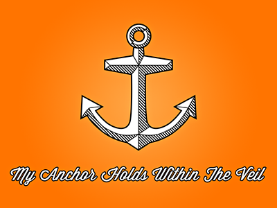 My Anchor Holds Within The Veil (orange) anchor design download illustration