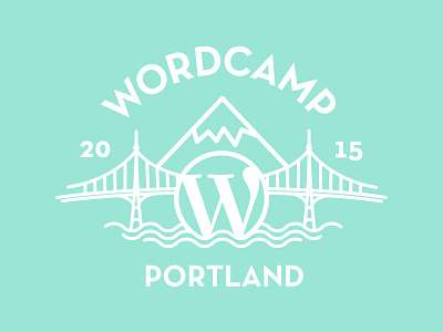 Wordcamp Portland bridge conference logo mountain portland wordcamp wordpress